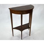 A small antique demi lune side table