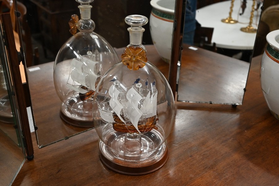 A glass ship in bottle, from Lymington glass