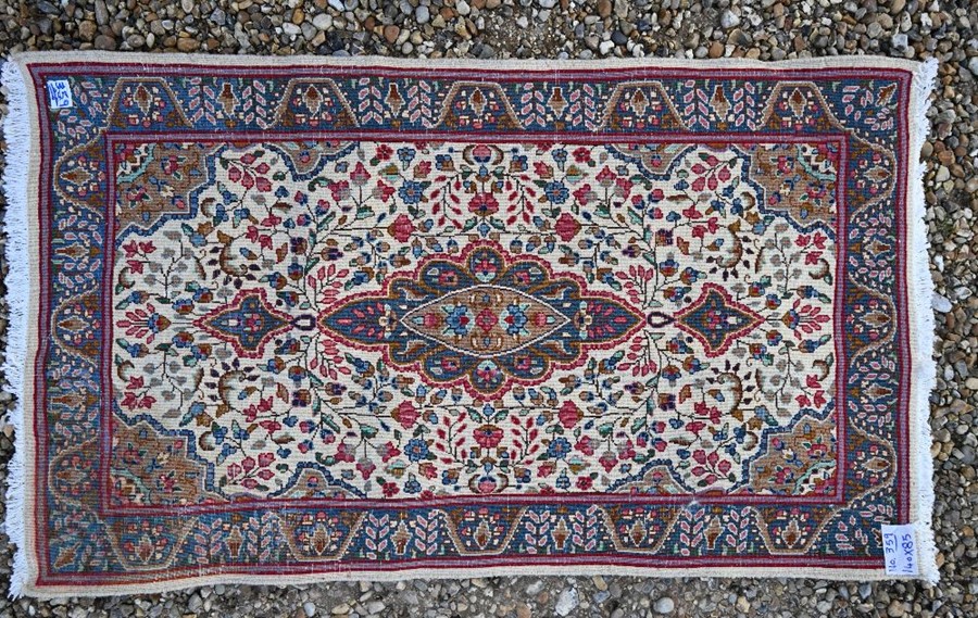 A Persian cream ground Kerman rug - Image 2 of 2