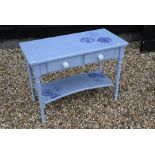 A baby blue painted pine dressing table