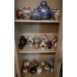 A collection of twenty-five Oriental and other ginger jars and vases