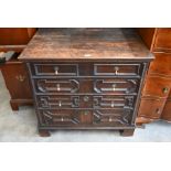 An 18th century Jacobean style oak chest