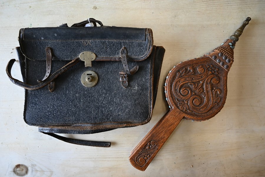 Leather case and oak bellow