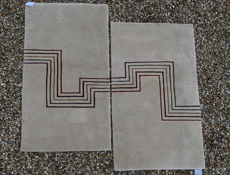 A pair of contemporary Nepalese thick pile wool rugs, 155 cm x 89 cm (2)