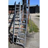 An aluminium triple extension ladder to/w an aluminium folding step ladder