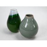 A studio stoneware bulbous vase