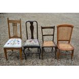Oak Arts & Crafts style chair to/w three other various side chairs
