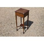 An Edwardian inlaid mahogany square occasional table