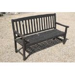 Weathered teak garden bench
