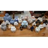 A collection of twenty-five Oriental and other ginger jars and vases