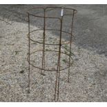 Three weathered steel concaved garden plant frames , 106 cm high