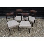 A set of four Edwardian dining chairs