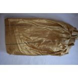 Six gold slub silk curtains