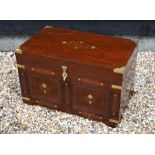 An Indian rosewood and brass inlaid chest
