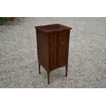 'Maple & Co London & Paris' mahogany inlaid pot cupboard