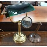 Desk lamp and magnifying glass