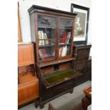 A George III mahogany secretaire bookcase