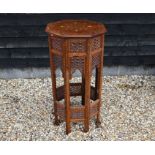 An Indian rosewood octagonal high table