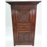 A late 18th/19th century French fruitwood marriage cupboard