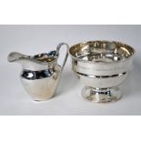 Silver cream jug and sugar basin