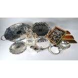 Electroplated wares, including trays, souvenir spoons, etc.