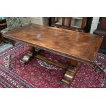 A solid oak refectory table
