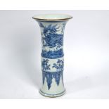 A Chinese transitional style Gu shaped vase, 28.5 cm