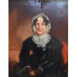 Victorian school - Portrait of a lady in a black gown