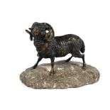 A patinated bronze model of a ram in the manner of Bergmann