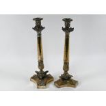 Large pair of electroplated candlesticks