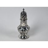 Victorian silver baluster caster