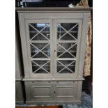 Christopher Wray - a contemporary Lorenzo design oak library cabinet painted in artichoke