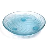 A French Etling blue glass dish