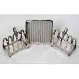 Silver cigarette case and toast racks