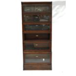 Globe Wernicke, a mahogany six section library bookcase