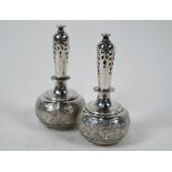Pair of George Fox silver novelty pepperettes