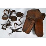 Spanish Civil War period - leather artillery issue saddle bags etc.