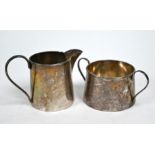 Silver cream jug and sugar basin