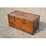 A 19th century brass bound camphor wood campaign trunk