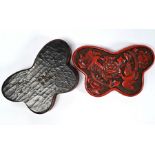 A 20th century Chinese Cinnabar lacquer 'butterfly' box and cover