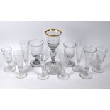 Collection of glass drinking vessels