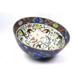 A 19th century Chinese blue ground 'Dragon' bowl, 33 cm diameter