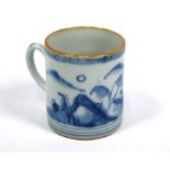 An 18th/19th century Chinese blue and white export small cup, Qing