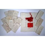 A collection of fifteen 19th century Chinese trade silk samples in printed wrappers