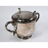 Victorian silver wassailing cup and cover/stand