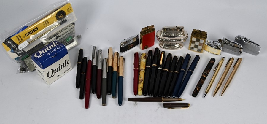 Collection of fountain pens and other accessories