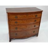 A Georgian mahogany bow-front chest of four long graduated drawers