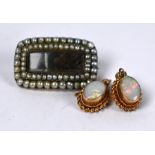 A Victorian seed pearl mourning brooch
