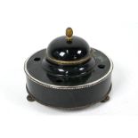 Silver-mounted nephrite jade inkstand