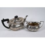 Victorian silver tea pot and sugar basin